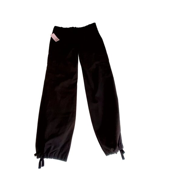 Wild Fable Black Cargo Pants M Elastic Waist Adjustable Hem 98% Cotton 2% Spande - Picture 7 of 14